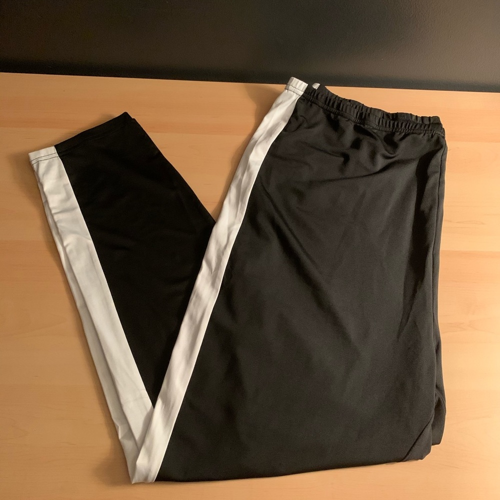 Black Leggings with White Striped Sides
